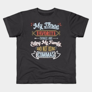 Grammar Police T-Shirt Funny Comma Punctuation Shirt Kids T-Shirt